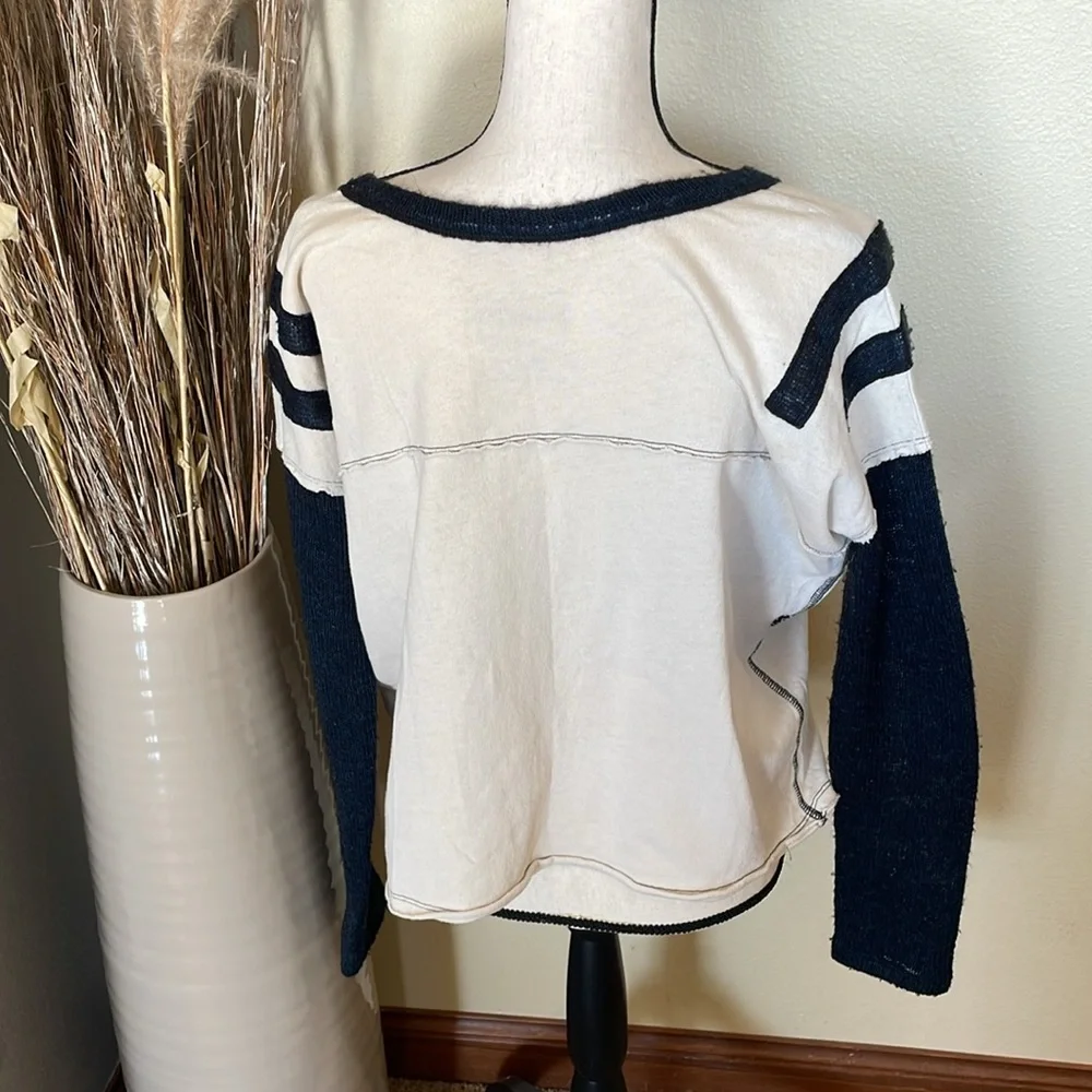 Free People Nordic Compass Top Arrow Knit Long Sleeve Oversized Tee Boho Size XS - Picture 9 of 13